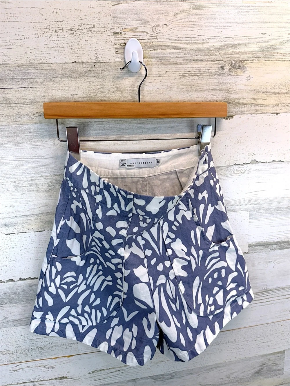Anthropologie OhSevenDays Poche High Rise Linen Blend Printed Shorts Medium - Picture 12 of 14